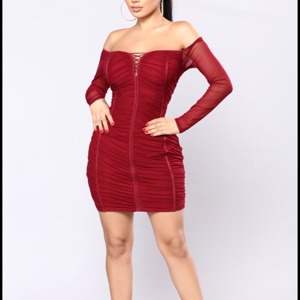Laura wine Dress FashionNova